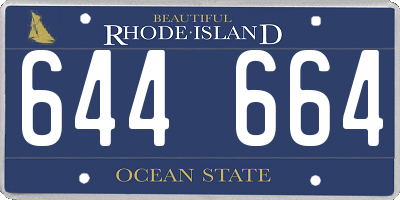 RI license plate 644664