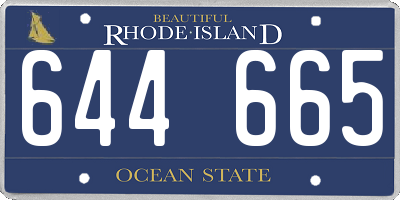RI license plate 644665