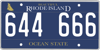 RI license plate 644666