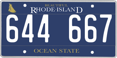 RI license plate 644667
