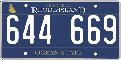 RI license plate 644669