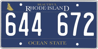 RI license plate 644672