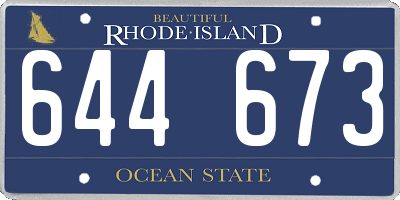 RI license plate 644673