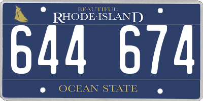 RI license plate 644674