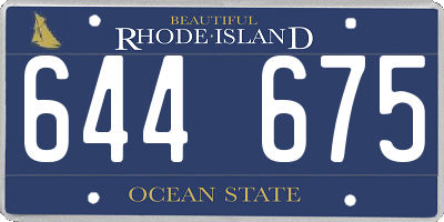 RI license plate 644675