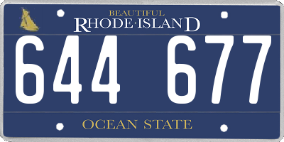 RI license plate 644677