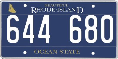 RI license plate 644680