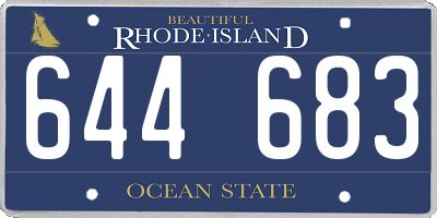 RI license plate 644683