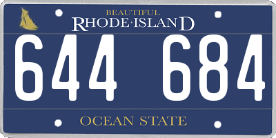 RI license plate 644684