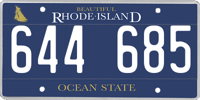 RI license plate 644685