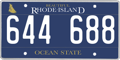 RI license plate 644688