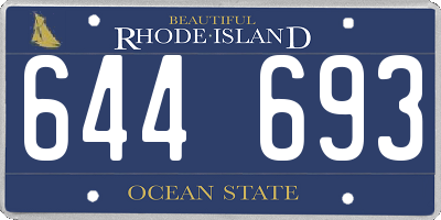 RI license plate 644693