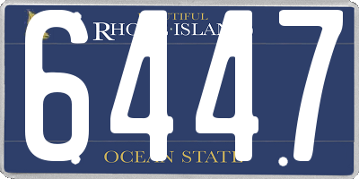 RI license plate 6447