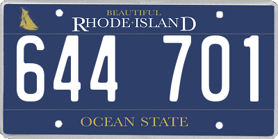 RI license plate 644701
