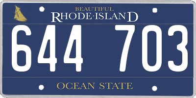 RI license plate 644703