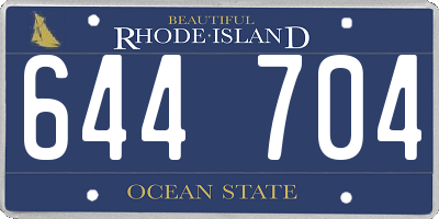 RI license plate 644704