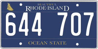 RI license plate 644707