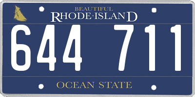 RI license plate 644711