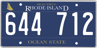 RI license plate 644712