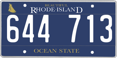 RI license plate 644713