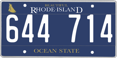 RI license plate 644714