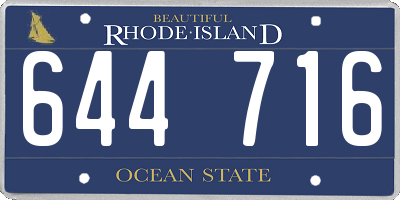 RI license plate 644716
