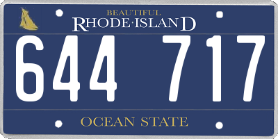 RI license plate 644717