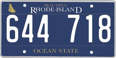 RI license plate 644718