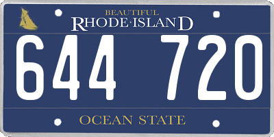 RI license plate 644720