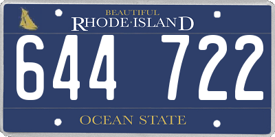RI license plate 644722