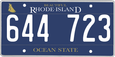 RI license plate 644723