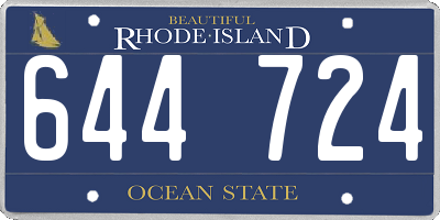 RI license plate 644724