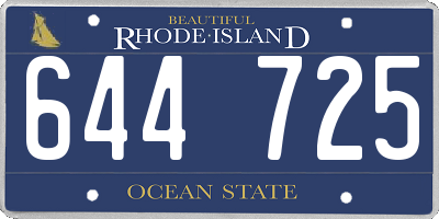 RI license plate 644725