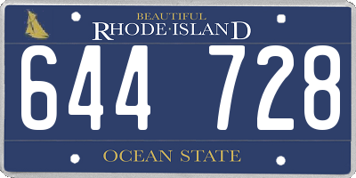 RI license plate 644728