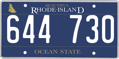 RI license plate 644730