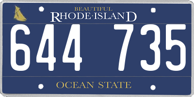 RI license plate 644735