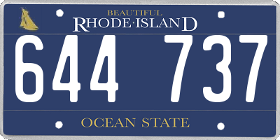 RI license plate 644737