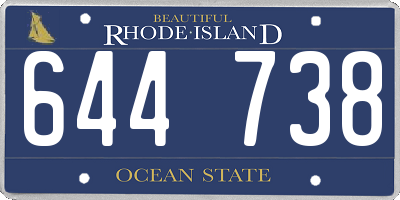 RI license plate 644738