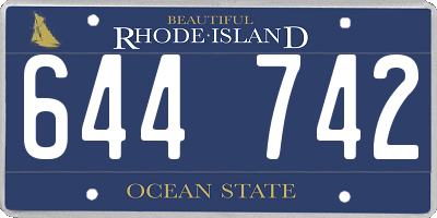 RI license plate 644742