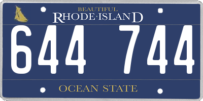 RI license plate 644744