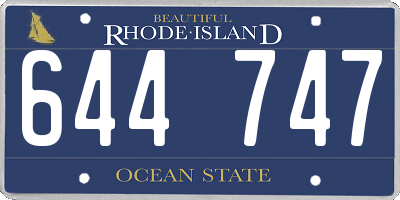 RI license plate 644747