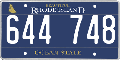 RI license plate 644748