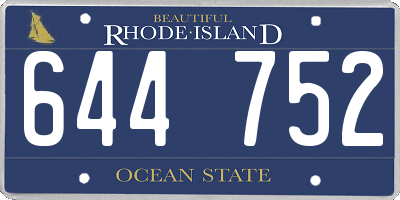 RI license plate 644752