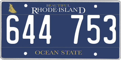 RI license plate 644753