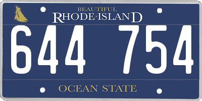 RI license plate 644754