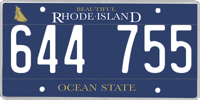 RI license plate 644755