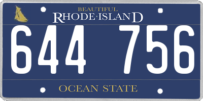 RI license plate 644756