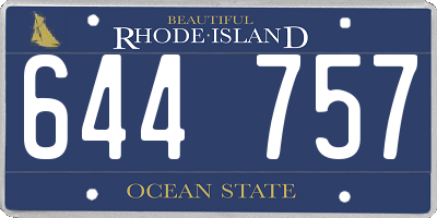 RI license plate 644757