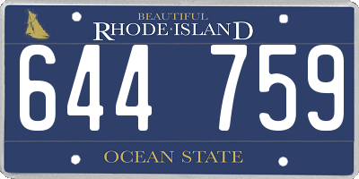 RI license plate 644759
