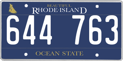 RI license plate 644763
